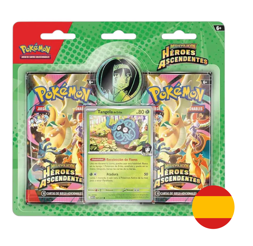 Pokémon Héroes Ascendentes Blister TANGELA 2 sobres (Español)